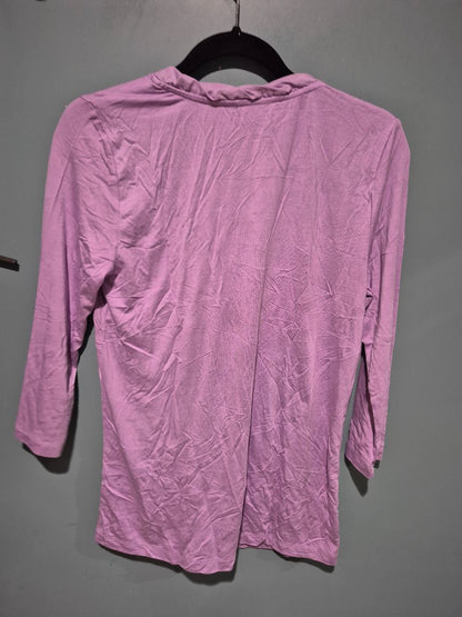 Lavender Motto 3/4 Sleeve Blouse, S