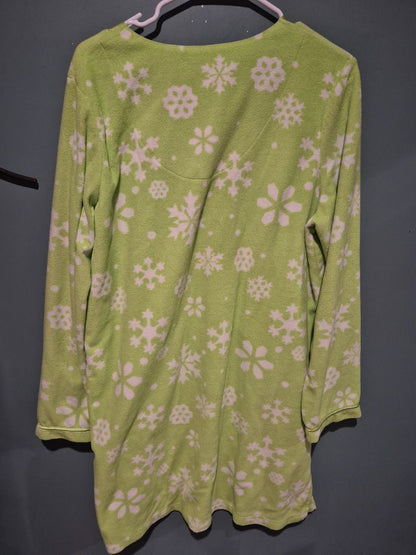 Lime Green Secret Treasures Snowflake Sleepwear Top, XL