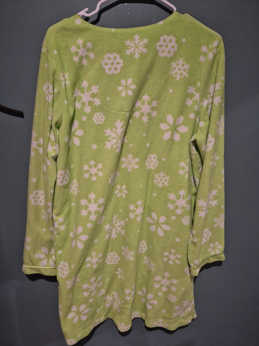 Lime Green Secret Treasures Snowflake Sleepwear Top, XL