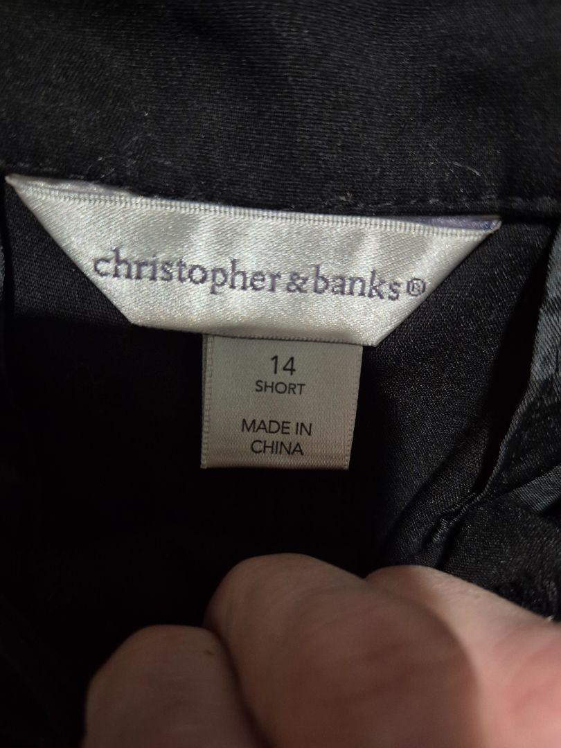 Black Christopher & Banks Dress Slacks, 14 Short
