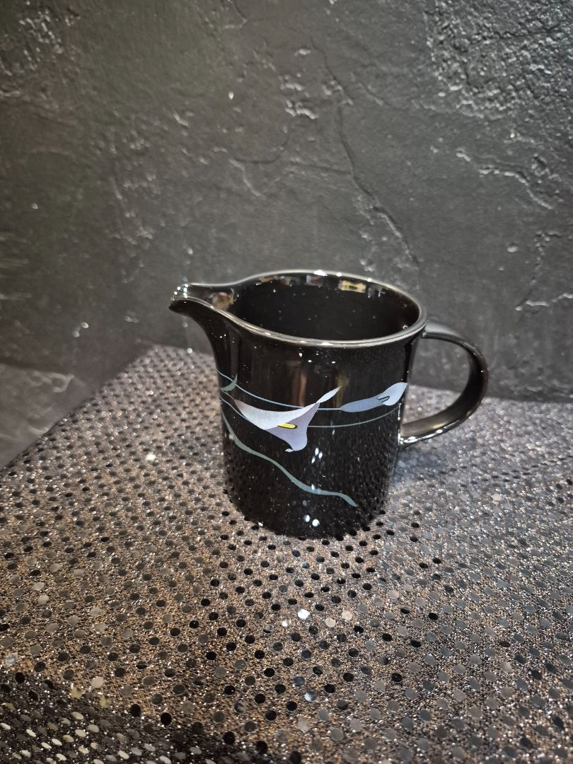 Vintage Mikasa Galleria Opus - Black Creamer, 3.5"
