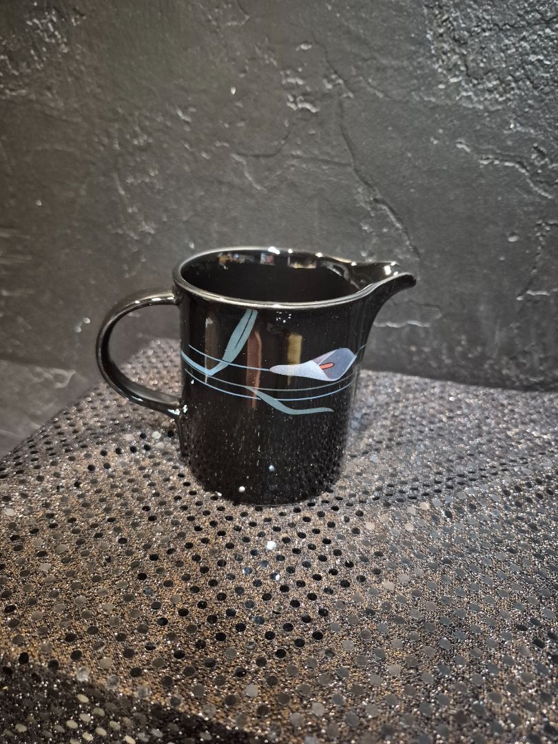 Vintage Mikasa Galleria Opus - Black Creamer, 3.5"