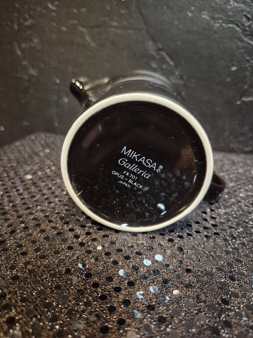 Vintage Mikasa Galleria Opus - Black Creamer, 3.5"