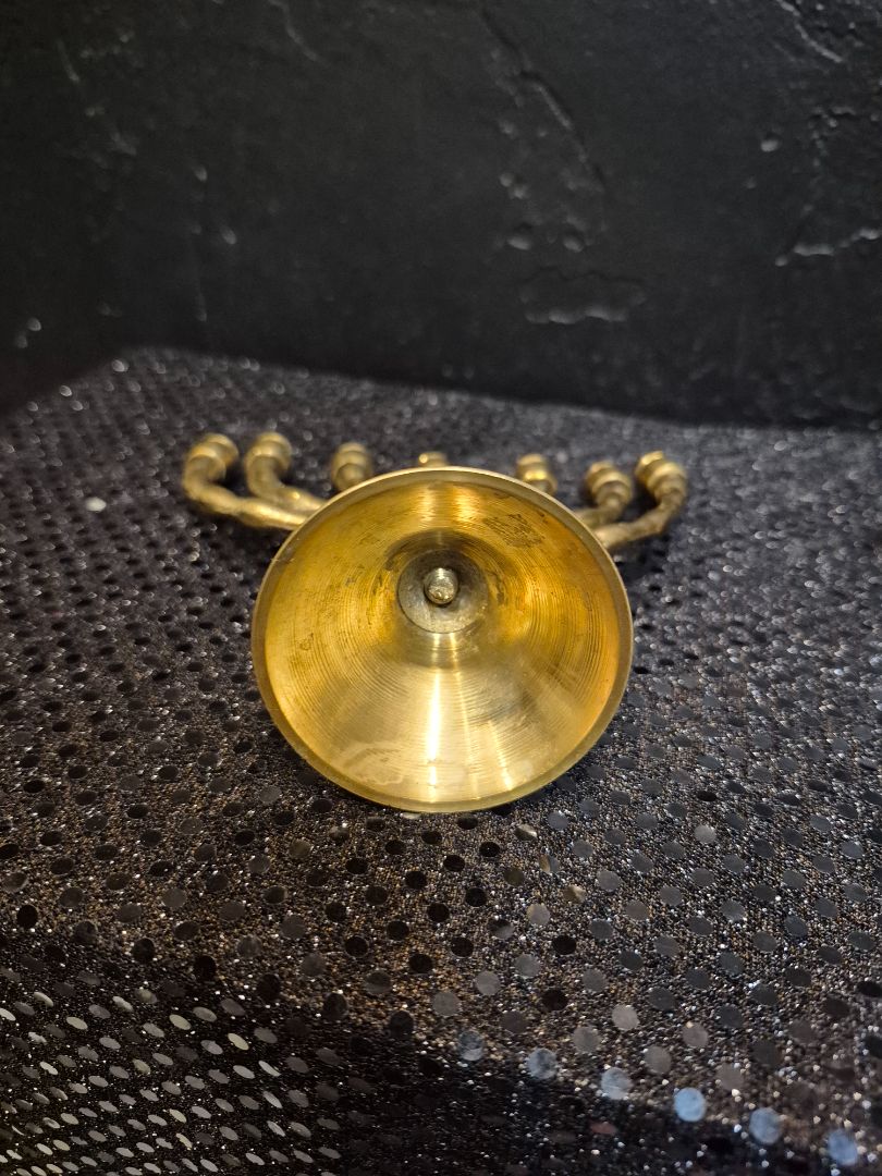 Vintage Brass Menorah, 5.25" × 4.25"
