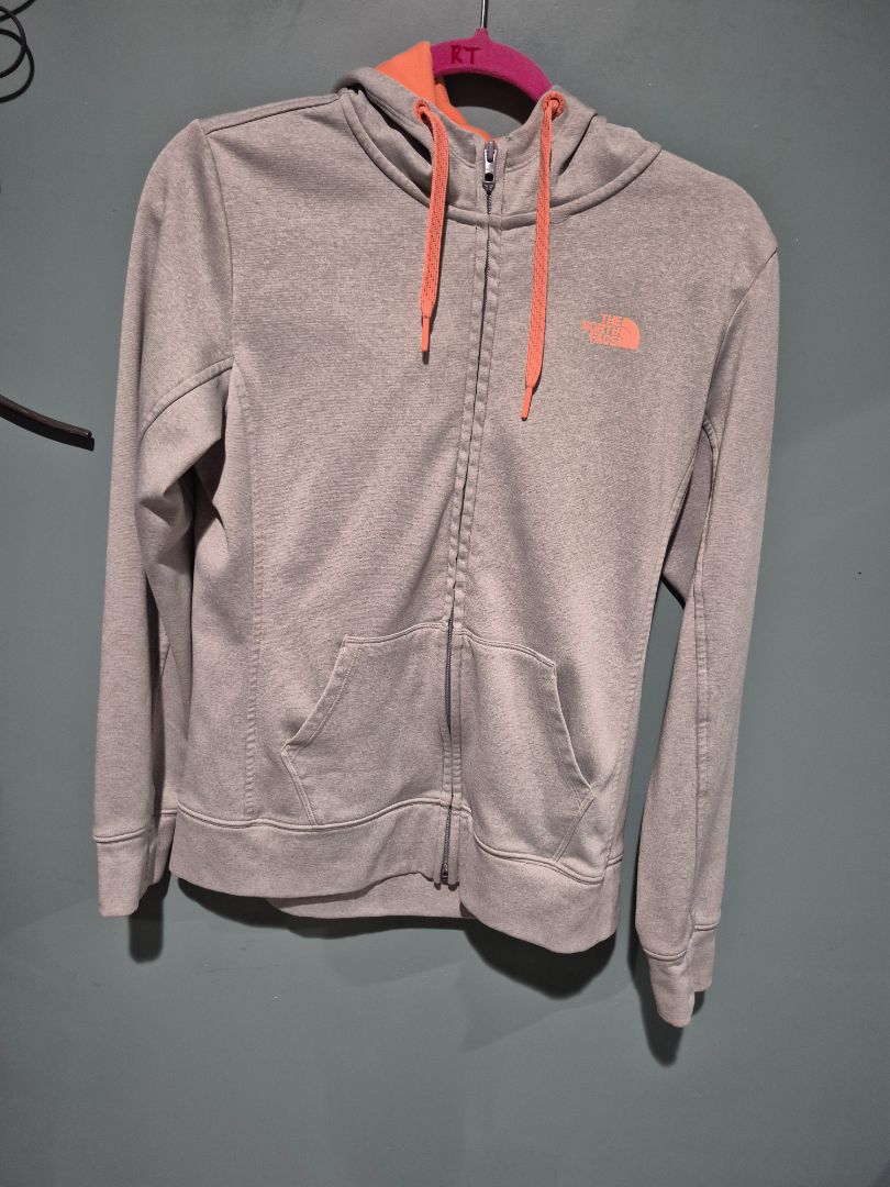 Grey & Peach The North Face Zippered Hoodie Jacket, M