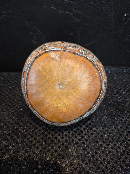 Handmade Hand-Painted Gourd Deco, 4.75" × 5.25"