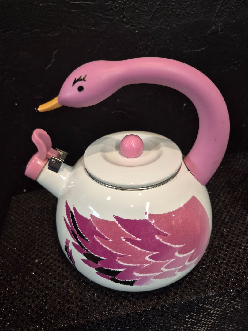 Pink  Flamingo Whistling Tea Kettle, As Is