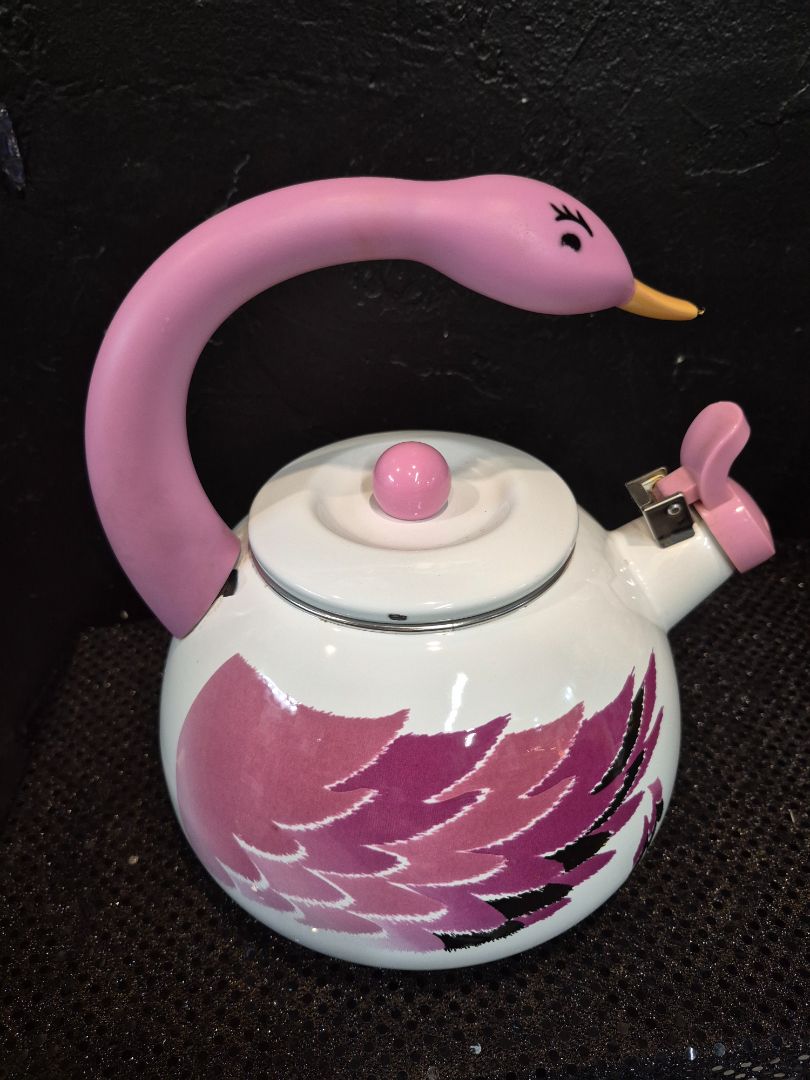 Pink  Flamingo Whistling Tea Kettle, As Is