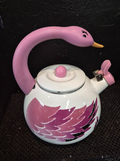 Pink  Flamingo Whistling Tea Kettle, As Is