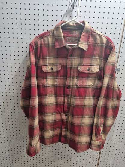 Red Plaid Orvis Long Sleeve Shirt, L/G