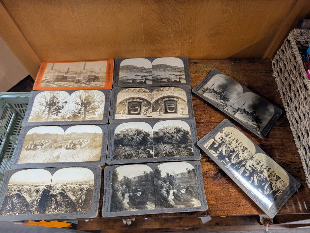 10 Stereograph Cards From World War II