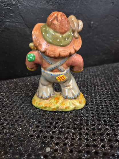 Hand-painted Ceramic Scarecrow Figurine, 3" × 2" × 4"