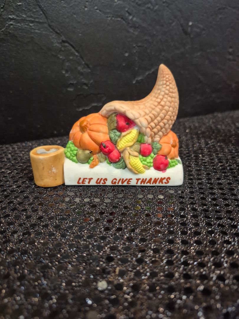 Russ Cornucopia Taper Candle Holder, 4" × 3"