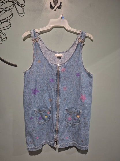 Cherokee Blue Denim Knee Length Dress, L