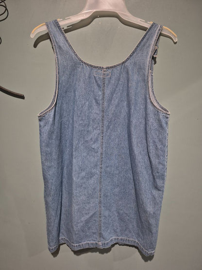 Cherokee Blue Denim Knee Length Dress, L