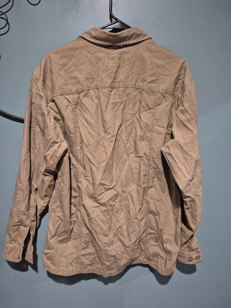 Tan Eddie Bauer Long Sleeve Button Shirt, L