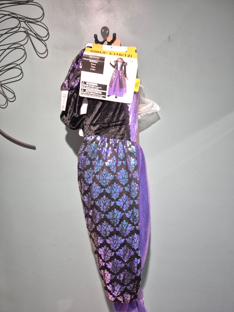 Purple Wal-Mart Gothic Queen Costume, Girls' Large (10/12)