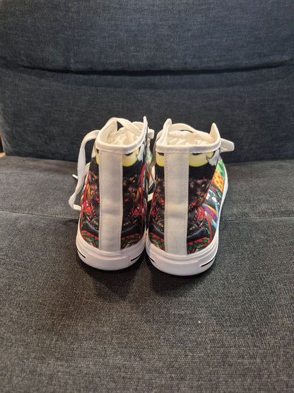 Jack Skellington & Sally the Nightmare  Nightmare Before Christmas High Top Sneakers, 40 / 7.5 Mens