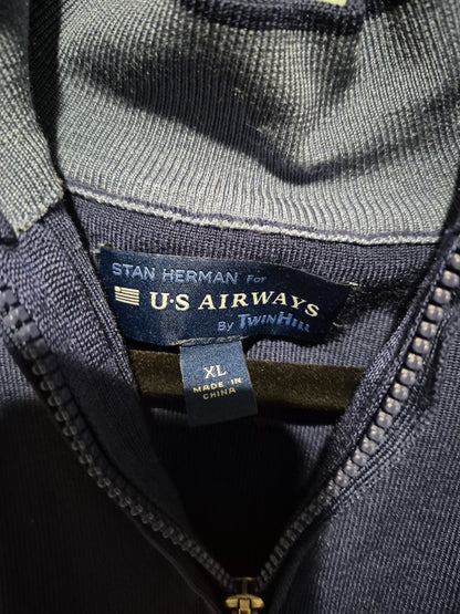 Navy Stan Herman For U.S. Airways Full Zip Sweater, XL