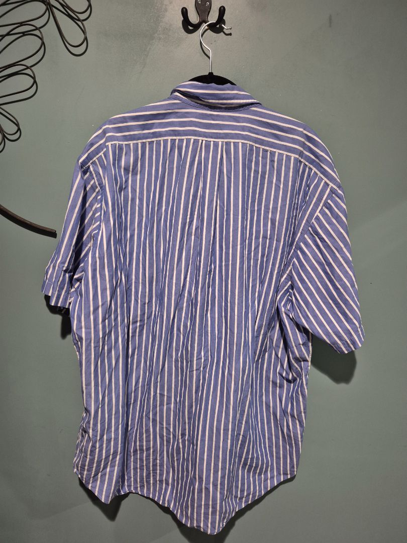 Blue Pin Strip Ralph Lauren Short Sleeve Button Down, XL