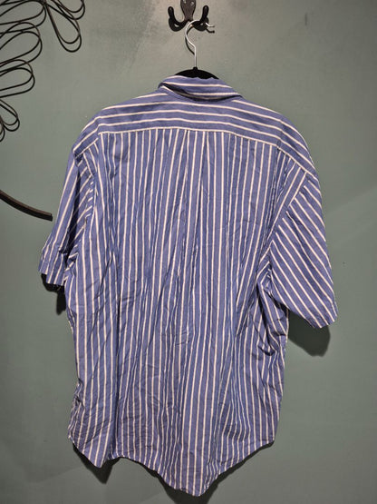 Blue Pin Strip Ralph Lauren Short Sleeve Button Down, XL
