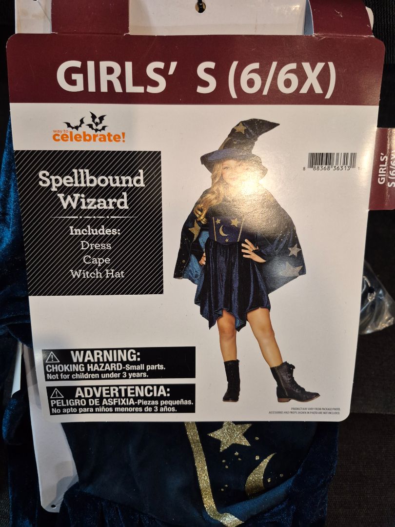 Girls' Spellbound Wizard Costume, Girls' S (6/6X)