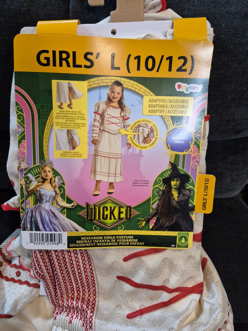 Girls' Adaptive Wicked Nessa Rose Child Costume, Girls' Large (10/12)