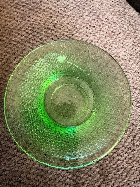 Green glass candle holder