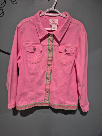 Pink Quacker Factory Denim Jacket, XL