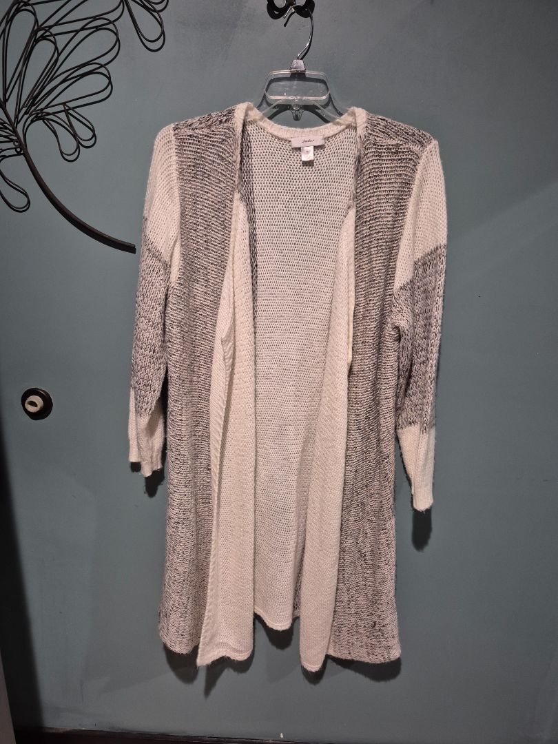 White & Gray CJ Banks Open Cardigan, 2x
