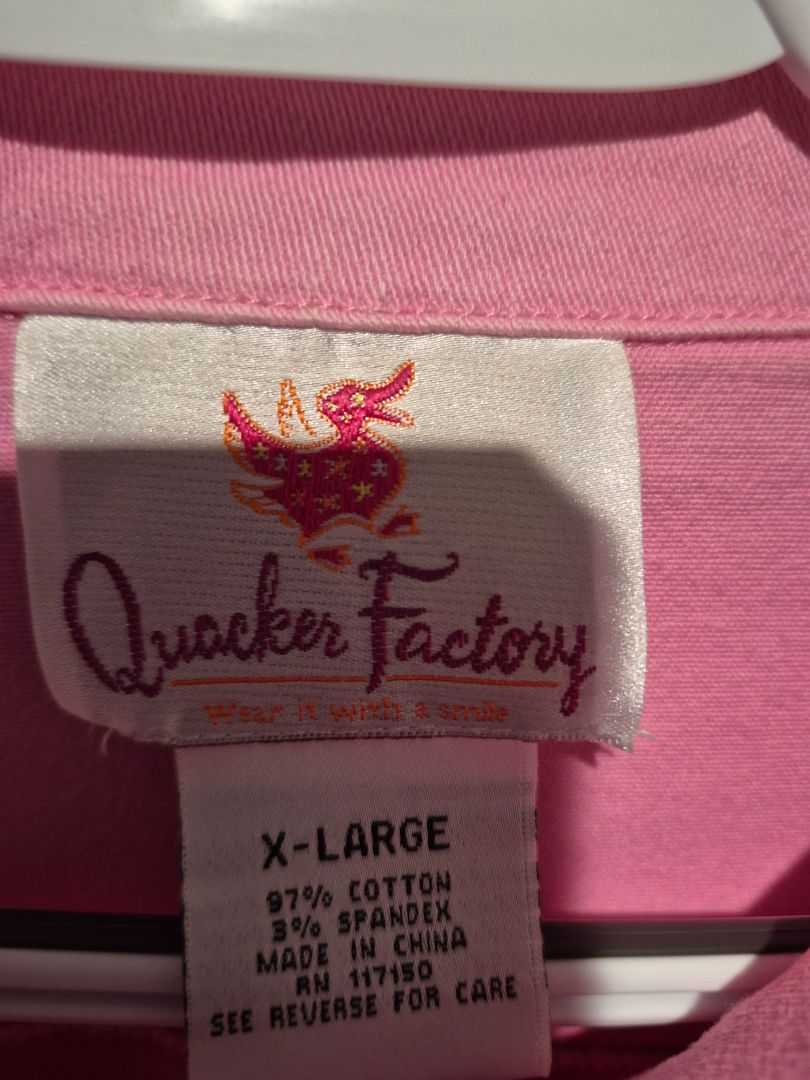 Pink Quacker Factory Denim Jacket, XL