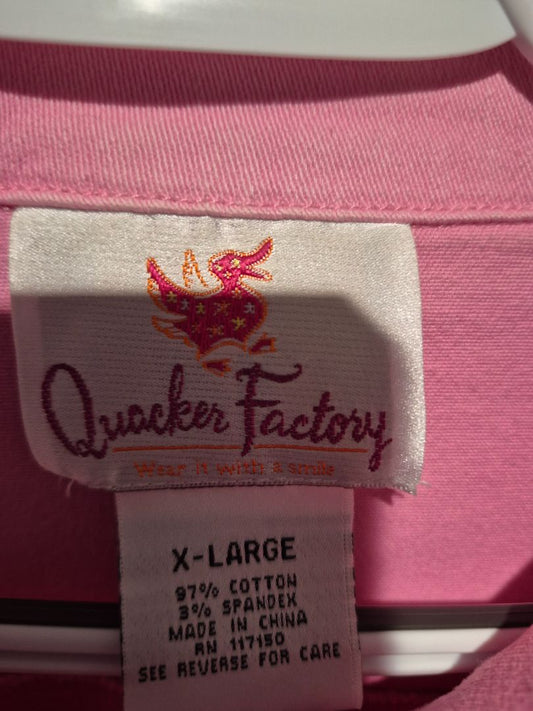 Pink Quacker Factory Denim Jacket, XL