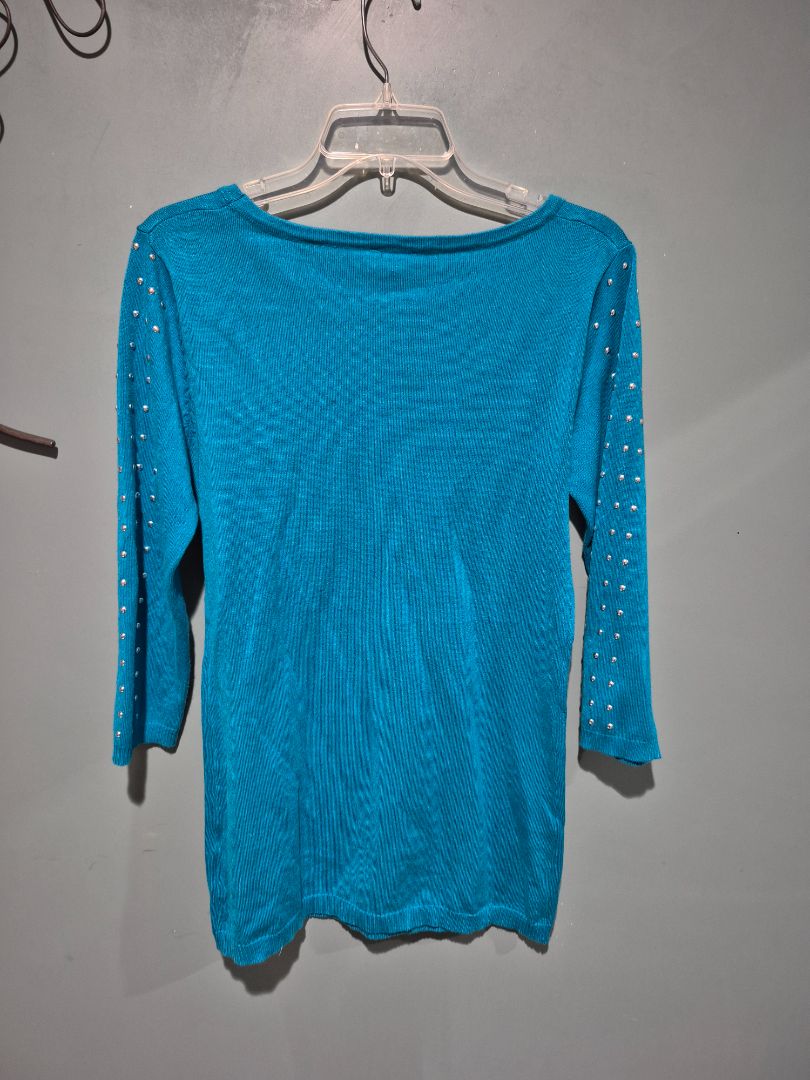 Teal Vila Milano Sweater With metal embellishment