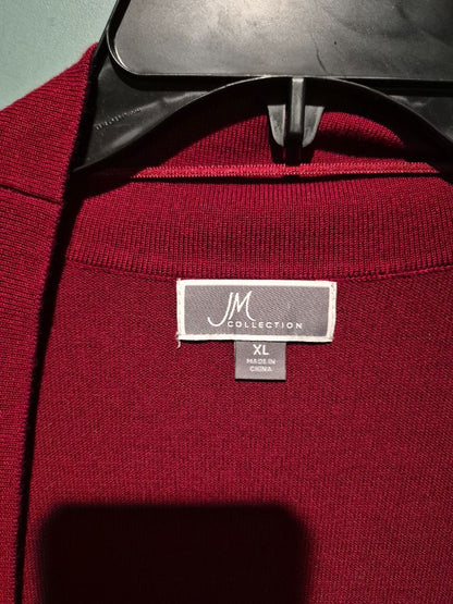 Burgundy JM Collection Open Cardigan