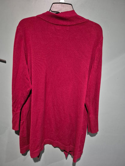 Burgundy JM Collection Open Cardigan