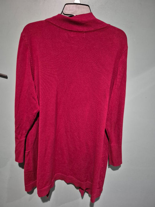 Burgundy JM Collection Open Cardigan