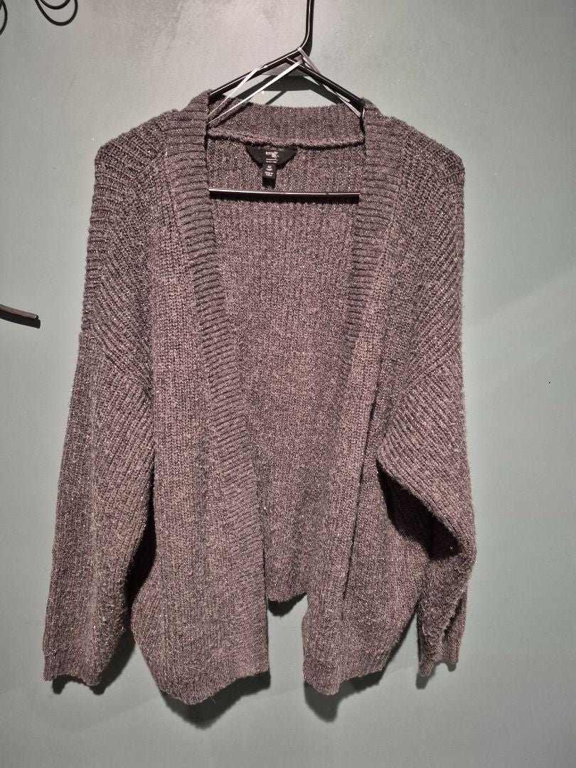Gray Terra & Sky Sweater Jacket, 14W (0x)