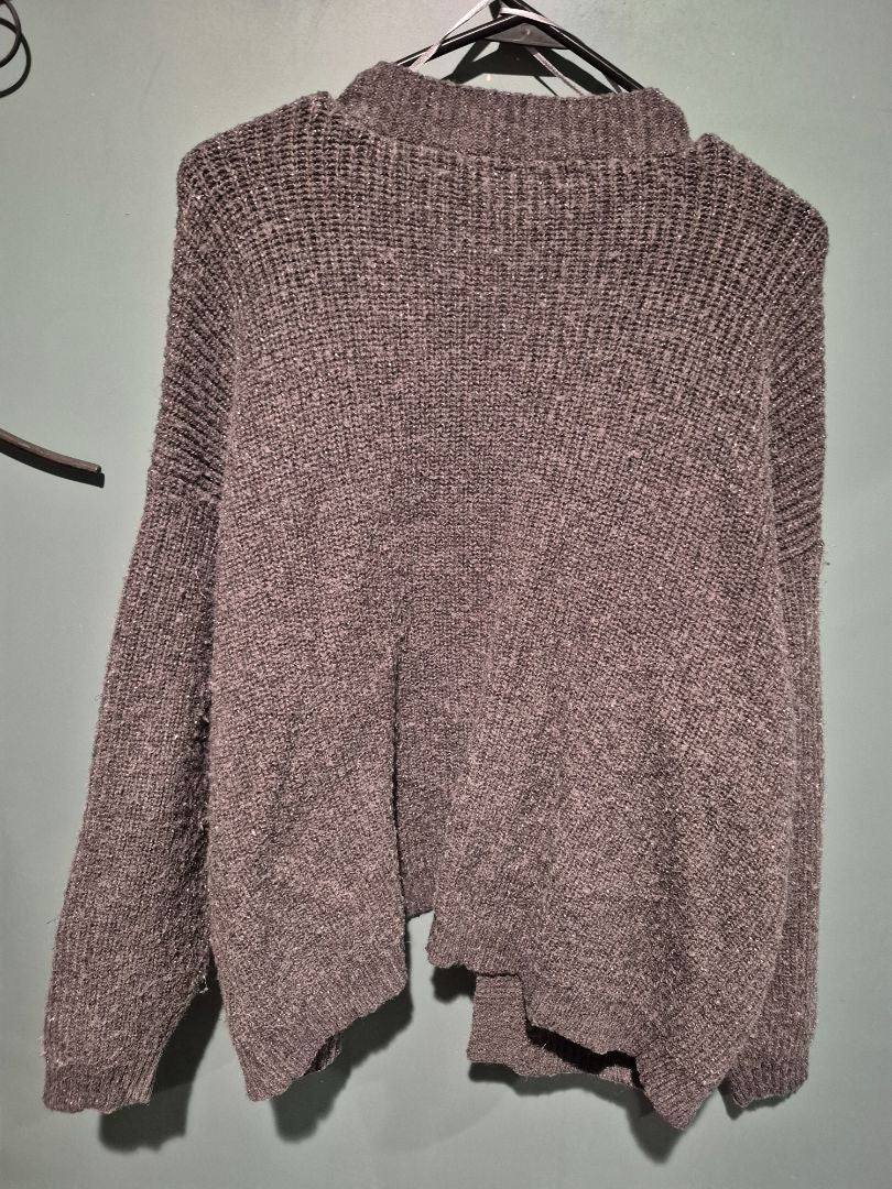 Gray Terra & Sky Sweater Jacket, 14W (0x)