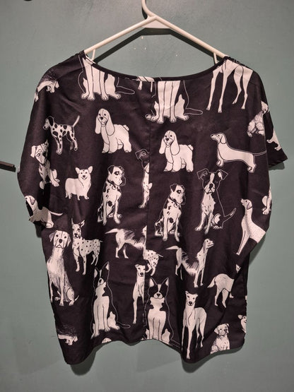 Black & White Shein Dog T Shirt, XL