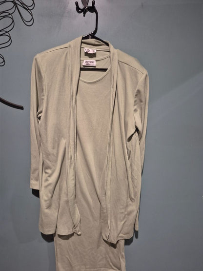 Green Lady Lori By Am Casuals Dress W/ Cardigan