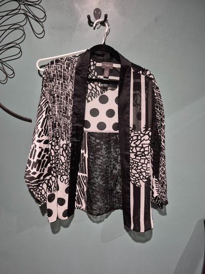 Black & White Travelers By Chicos Sheer cardigan