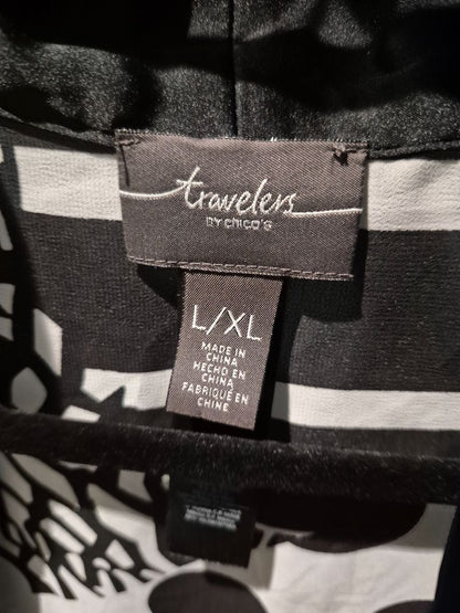 Black & White Travelers By Chicos Sheer cardigan