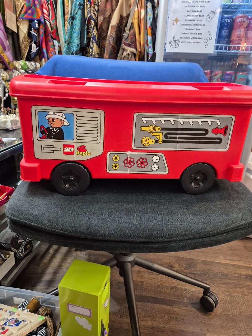 Red Lego Ride on Fire Truck W/Legos, 22" × 13" × 11"