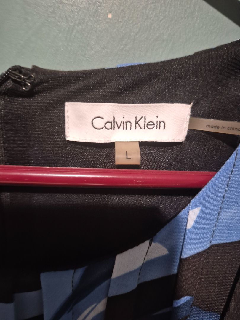 Blue Print Calvin Klein Sleeveless Knee-lengthed Dress, L