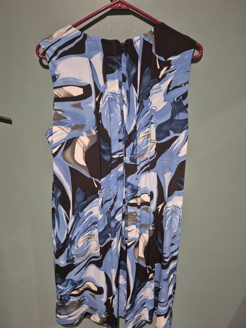 Blue Print Calvin Klein Sleeveless Knee-lengthed Dress, L