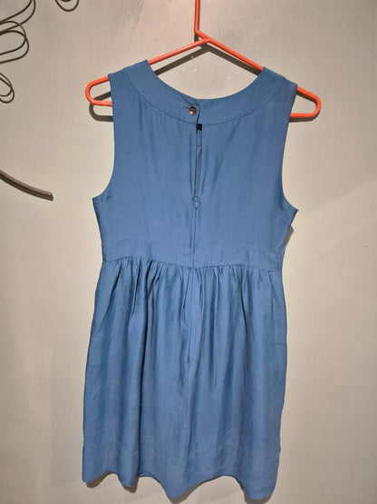 Blue Banana Republic Sleeveless Silk Knee-length Dress, 8
