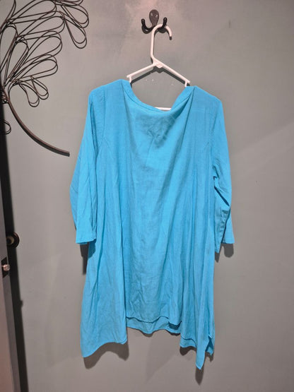 Light Blue Linea by Louis Dell'Olia 3/4 Sleeve Mid-length Dress, L
