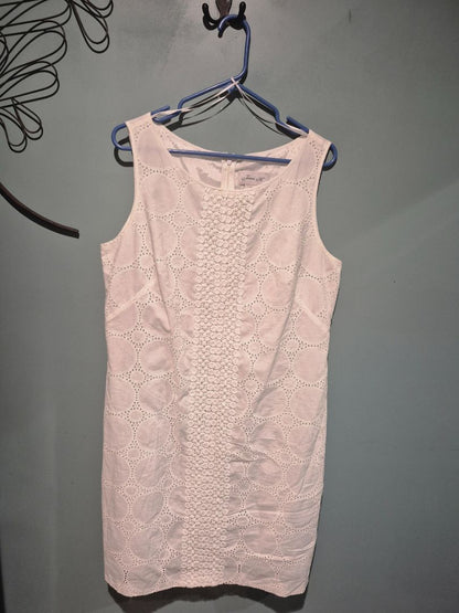 White Jessica H Sleeveless Shift Dress, 16