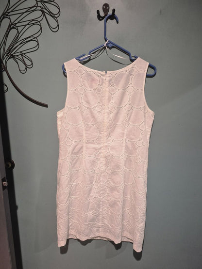 White Jessica H Sleeveless Shift Dress, 16