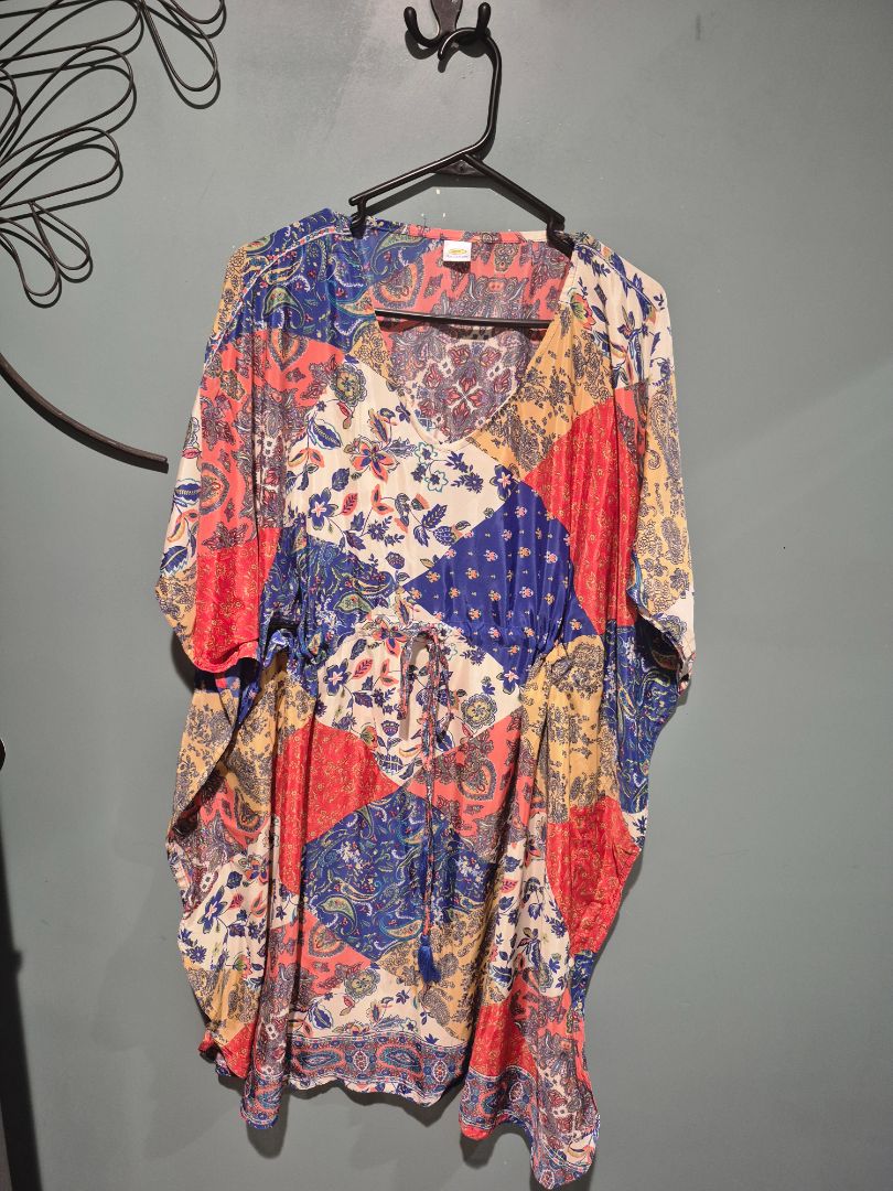 Paisley & Floral Rima Patchwork Midi Boho Dress